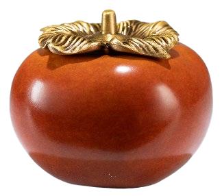 朱炳仁铜柿柿顺意收纳盒（红） 商品图0