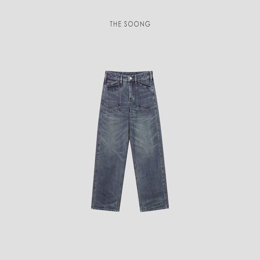 THESOONG‘冲沙裤’重工酵洗9.8安手工猫须中腰拉链牛仔裤HBNZ6500 商品图7
