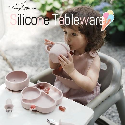 tinystarse礼盒5件宝宝婴幼儿冰淇淋儿童硅胶辅食碗叉勺餐具ZJ 商品图1