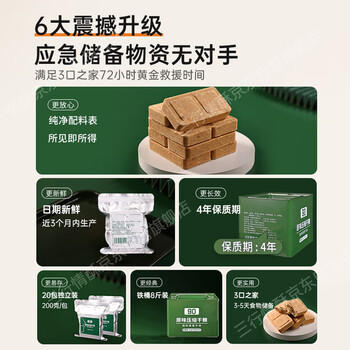 三行情酥90压缩饼干200g*20包8斤桶装特种兵应急储备代餐4003工厂900干粮 /休闲食品 /饼干 /压缩饼干 商品图0