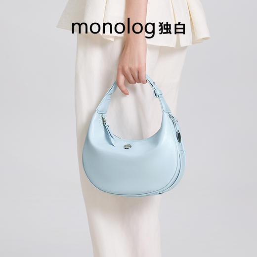 独白X卡拉羊 灵动月牙包原创设计单肩包出片百搭手拎女包D4050 商品图5