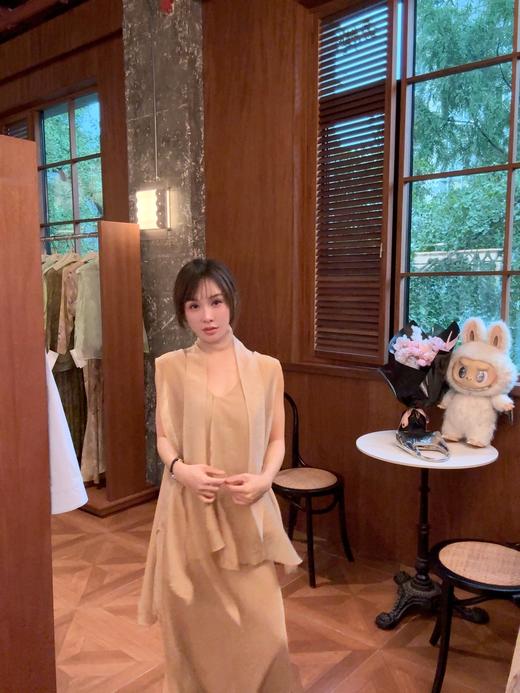 PIAN AI冷小姐#杏色飘带套装 商品图0