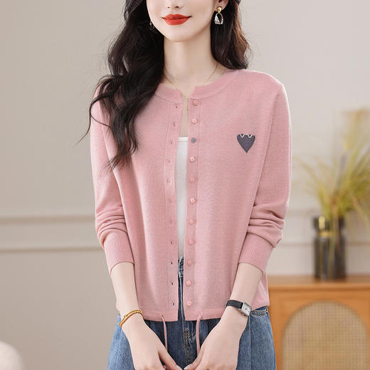 短款抽绳针织开衫，薄款洋气时髦毛衣外套减龄CC-XFY-3006 商品图2