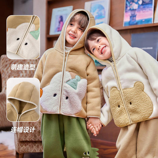 【清仓】嘟嘟家男童摇粒绒外套秋装女童拉链上衣秋季宝宝衣服外穿儿童童装 商品图3