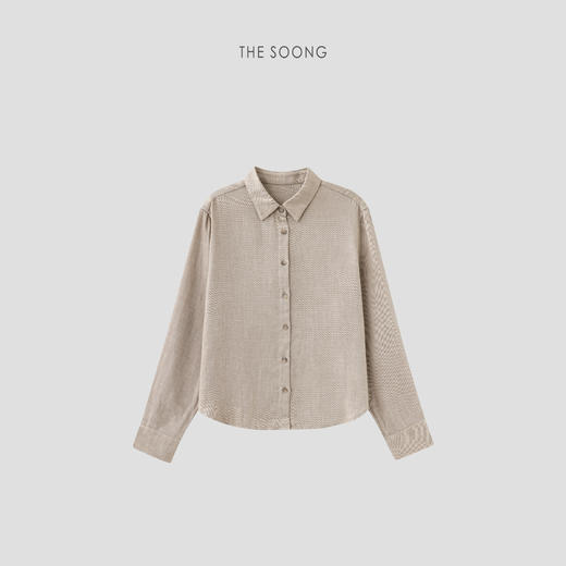 THESOONG|"原纱妙感"天丝羊毛软糯肌理柔感翻领衬衣外套HWWT7576 商品图5