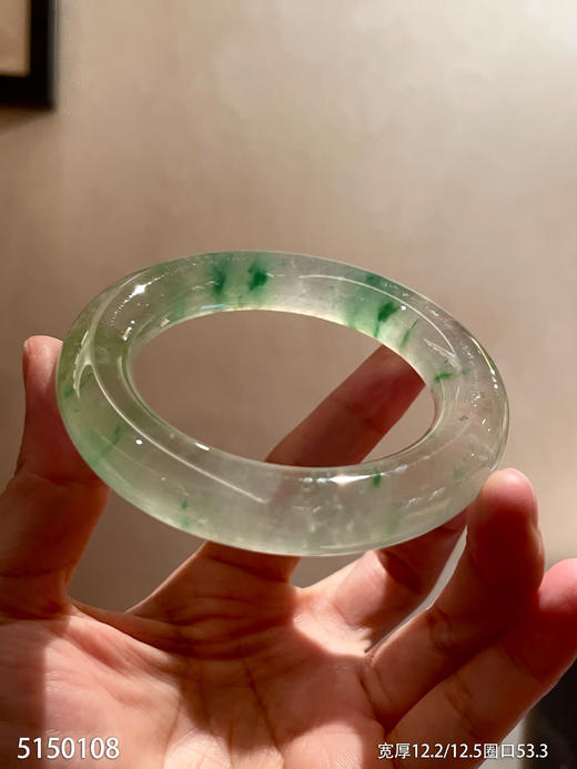 高冰种飘花手镯【5150108】圈口53.3~具体价格微信咨询 商品图1