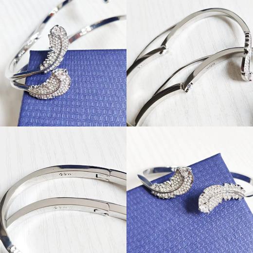 D081717七夕预热 blingbling闪栩栩如生满钻羽毛开口手镯 商品图8