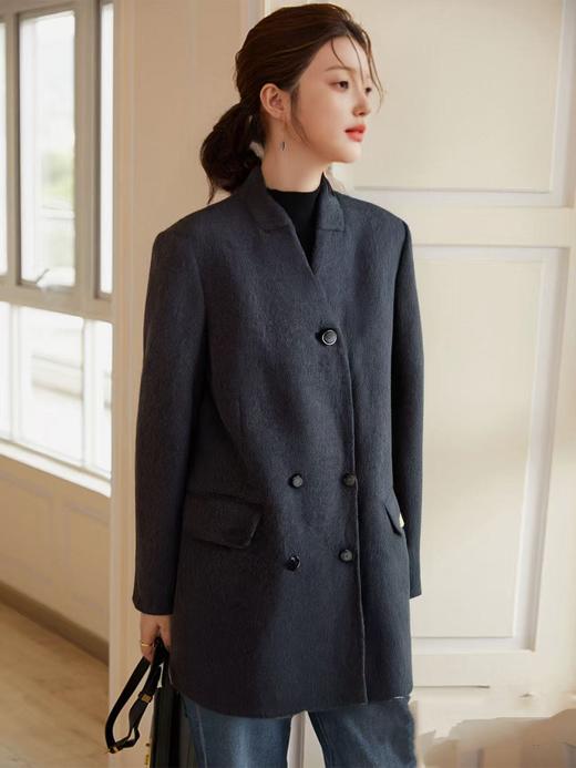 【高端系列】手工定制3246款100%羊毛气质双面尼中款大衣-喜出 商品图3