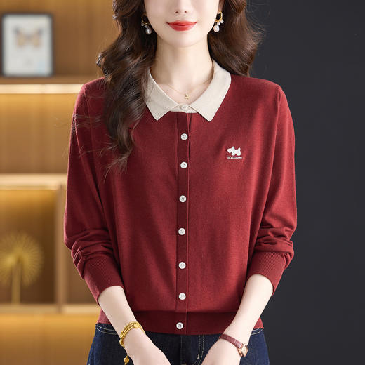 时尚小翻领羊毛开衫，漂亮减龄上衣显瘦CC-53-676 商品图2