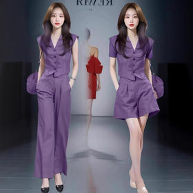 2025超火巨好看的夏装外贸穿搭一整套时髦洋气短袖阔腿裤两件套