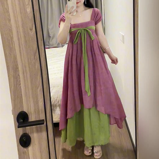 裁缝学苑AS553新中式系带方领连衣裙纸样女装裙子国风改良汉服 商品图4