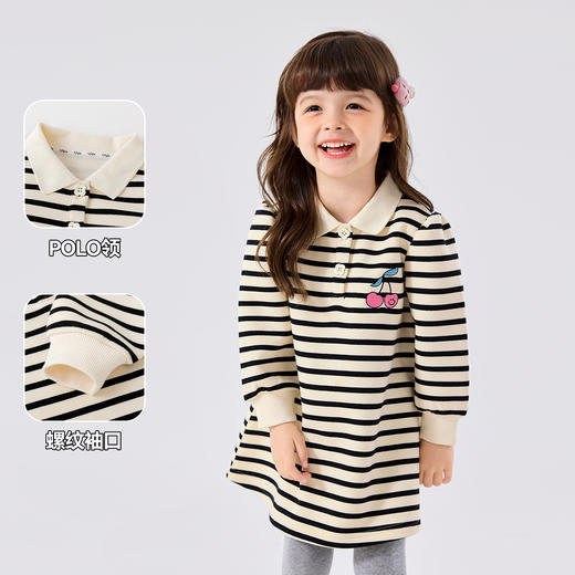 【新品上架】嘟嘟家女童裙子秋季女孩polo领卫衣裙女宝童装可爱宝宝儿童衣服潮 商品图2