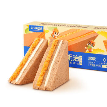 三只松鼠黑全麦三明治390g 肉松沙拉味低热营养代餐面包6袋/箱 /休闲食品 /西式糕点 /吐司面包 商品图4