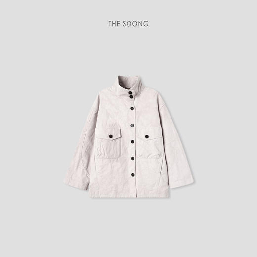 THESOONG|古堡龟裂纹理纯羊皮绒面滚蜡光感皮衣HWPY7528 商品图0