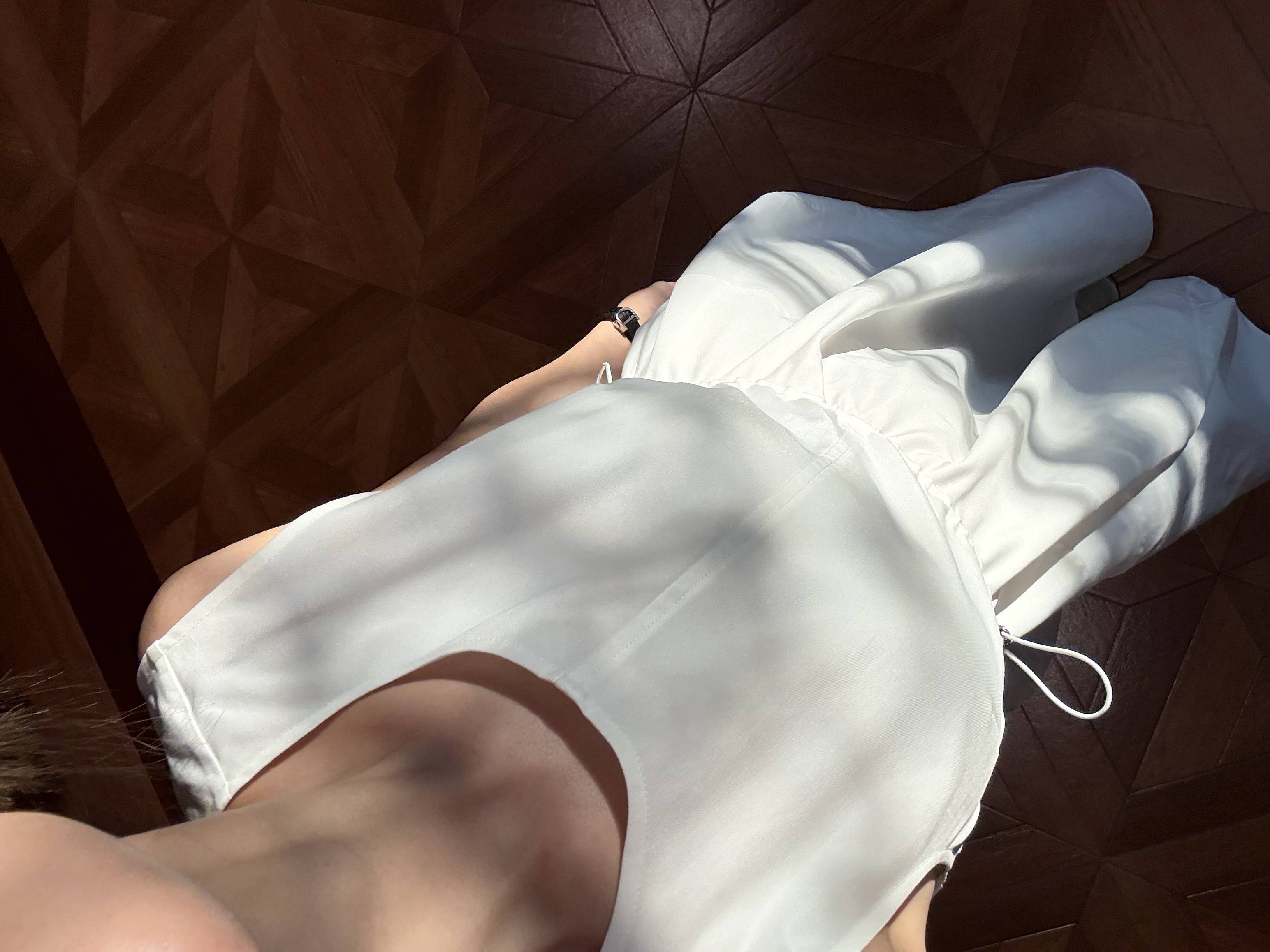 PIAN AI冷小姐#白色气质女神连衣裙