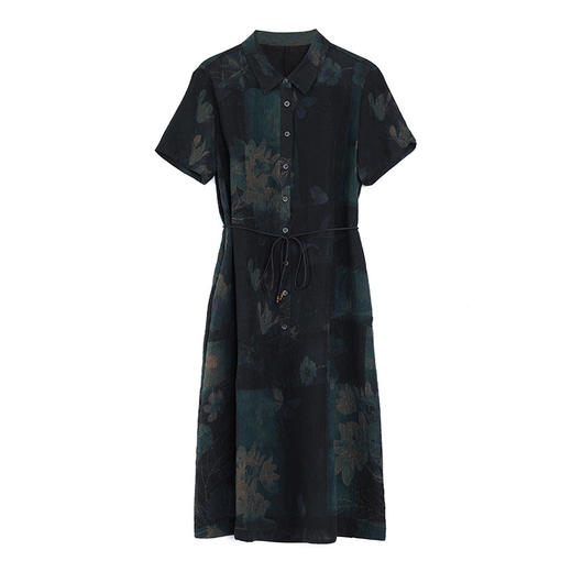 A32707高品质减龄遮肉中年妈妈夏季新款真丝连衣裙复古香云纱桑蚕丝裙子 商品图4