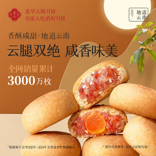 嘉华月饼  云腿双拼月饼自食装   6枚装 480g 商品图0