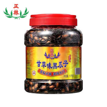 正林兰标2A黑瓜子1100g/桶甘草味西瓜子坚果休闲童年怀旧零食 /休闲食品 /坚果炒货 /西瓜子 商品图0