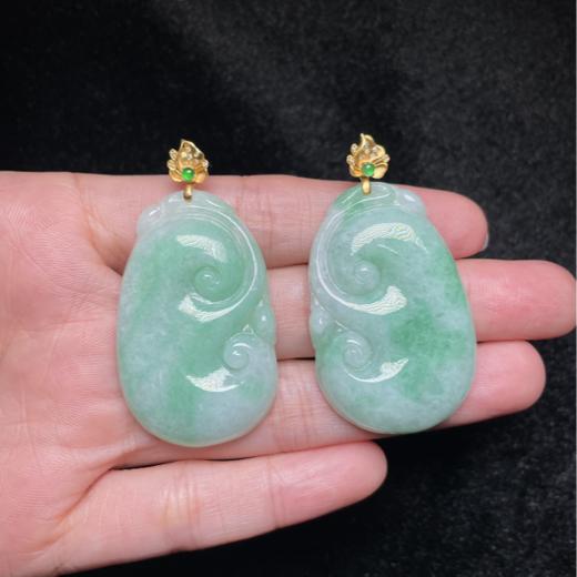 18K翡翠吊坠-翡翠如意吊坠约42*26mm 商品图0