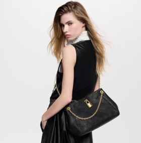 女士高级压花牛批托特链条单肩包