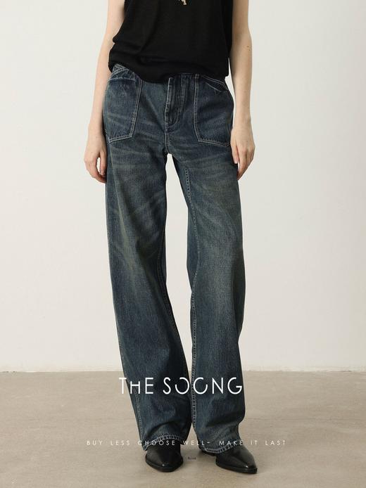 THESOONG‘冲沙裤’重工酵洗9.8安手工猫须中腰拉链牛仔裤HBNZ6500 商品图6