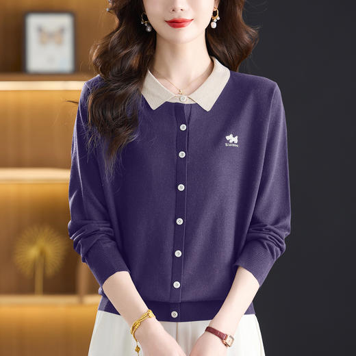 时尚小翻领羊毛开衫，漂亮减龄上衣显瘦CC-53-676 商品图3