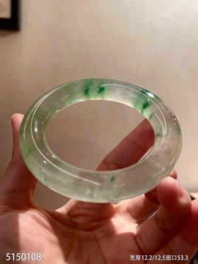 高冰种飘花手镯【5150108】圈口53.3~具体价格微信咨询