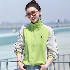 短款休闲防晒衣外套女夏季2025设计感拼接撞色透气薄款防晒服上衣