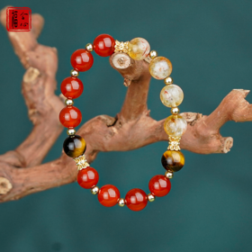 【梧千老师推荐】红玛瑙黄塔晶手链