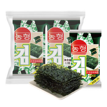 农亨原味岩烧海苔片16g 即食海苔寿司香脆紫菜片儿童零食小吃2g*8包 /休闲食品 /海味零食 /海苔 商品图4