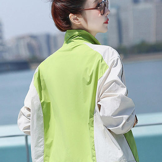 短款休闲防晒衣外套女夏季2025设计感拼接撞色透气薄款防晒服上衣 商品图3