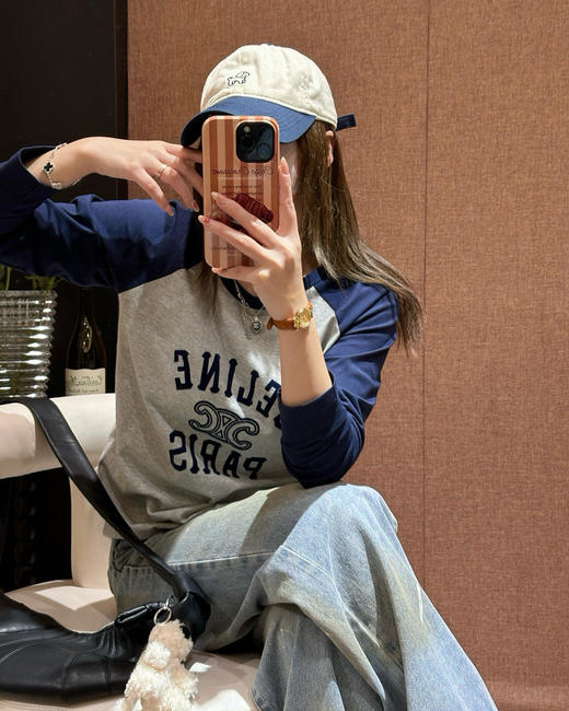 原单ce拼色复古T恤081501 商品图4