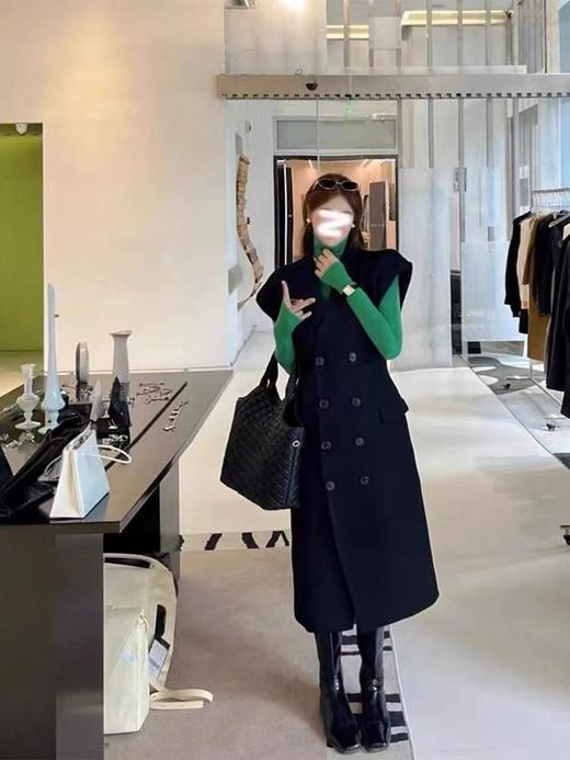 【高端系列】手工定制马甲2372款100%羊毛超有范长款双面尼马甲-喜出 商品图6