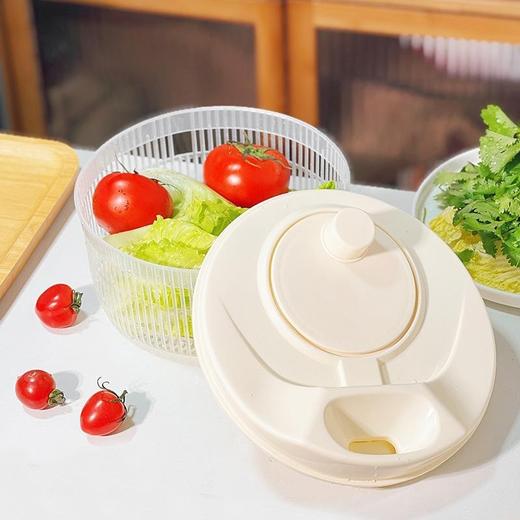 【洗菜 沥水 脱水 三合一厨房必备】洗菜神器蔬菜沥水脱水器 菜篮甩菜器手动甩干机沥水篮洗菜盆控水 商品图8
