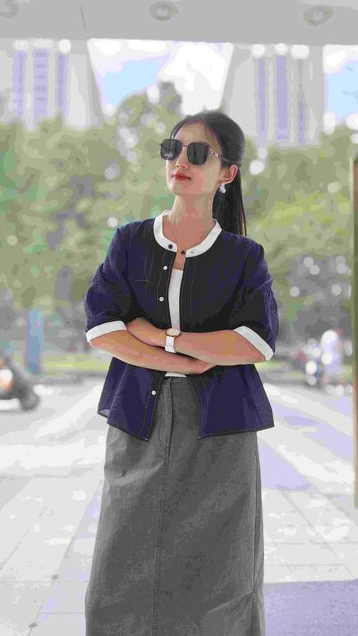 53H170时尚撞色款小衫 商品图8