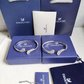 D081717七夕预热 blingbling闪栩栩如生满钻羽毛开口手镯