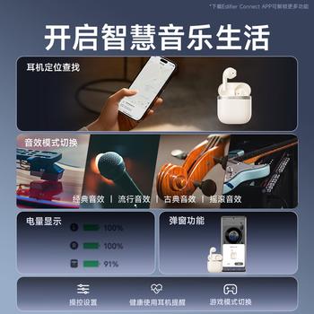 漫步者花再Evo Air 无线蓝牙耳机 半入耳式 32h长续航 蓝牙5.4 贝母白 适用苹果华为小米 /数码 /影音娱乐 /蓝牙/无线耳机 商品图1