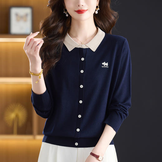 时尚小翻领羊毛开衫，漂亮减龄上衣显瘦CC-53-676 商品图1