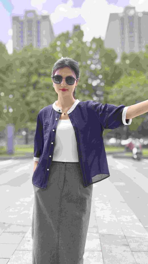 53H170时尚撞色款小衫 商品图4