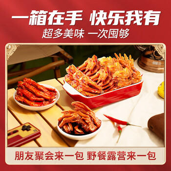 三只松鼠老卤肉食大礼包620g24包休闲零食鸭翅鸡爪卤味礼盒聚会圣诞礼物 /休闲食品 /肉类零食 /鸭肉类 商品图4