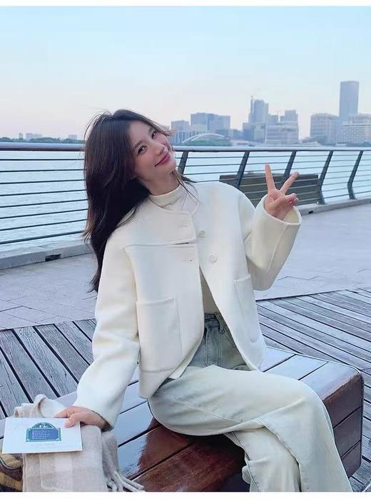 【高端系列】手工定制2253款69.2%绵羊毛短款双面尼外套-喜出 商品图12