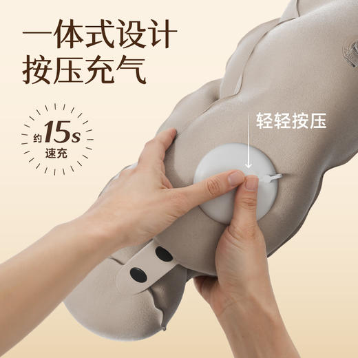 新款按压充气u型枕可折叠便携枕坐车飞机护颈枕U形枕头颈部靠枕 商品图2