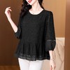 阔太太大码高端蕾丝衫女2025年夏季新款中年妈妈显瘦气质小衫上衣 商品缩略图1