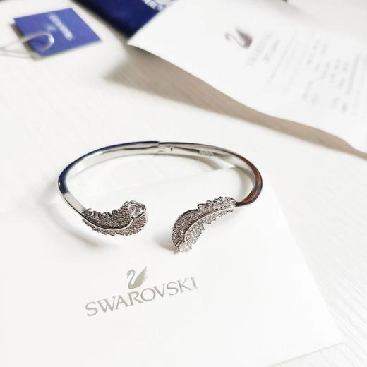 D081717七夕预热 blingbling闪栩栩如生满钻羽毛开口手镯 商品图3