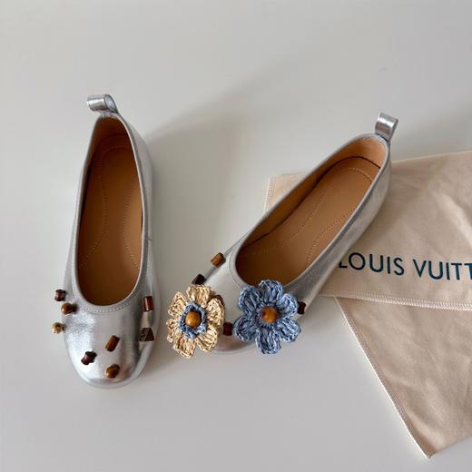 YLYM848真皮超软小羊皮法式复古气质小众设计芭蕾鞋平底手工花朵单鞋女秋 商品图1