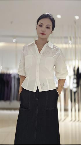 54X201时尚短款收腰衬衫小衫