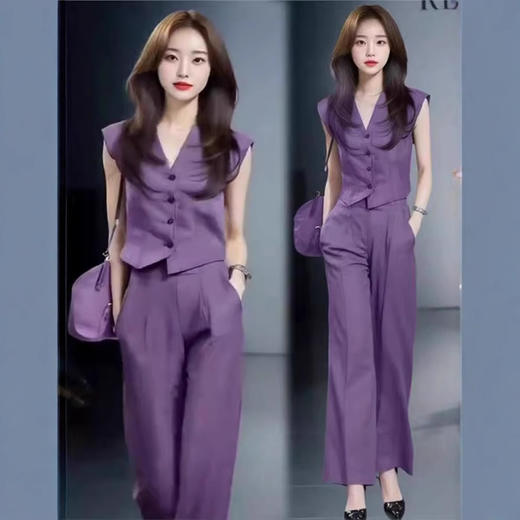 2025超火巨好看的夏装外贸穿搭一整套时髦洋气短袖阔腿裤两件套 商品图2