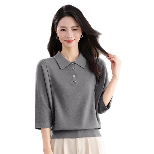 蝙蝠袖上衣高级感秋装娃娃领打底衫，轻奢减龄洋气大码毛衣女七分袖CC-tbrk-2553 商品图4