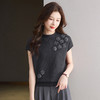 羊毛针织打底衫短袖半高领，刺绣港风妈妈装时尚内搭CC-tbrk-2551 商品缩略图0