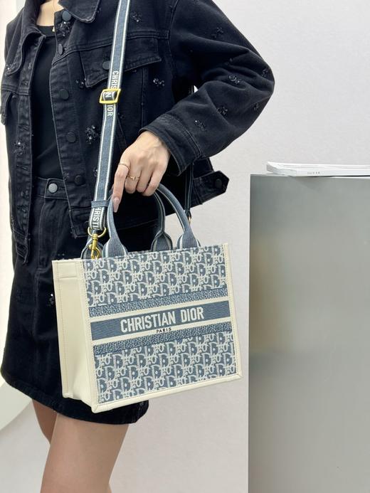 DIOR迪奥 DiorCamp 可拆卸可调节肩带 Oblique 印花图案 棉 邮差包单肩斜挎包 小号 女款 蓝色（LZ） 商品图2